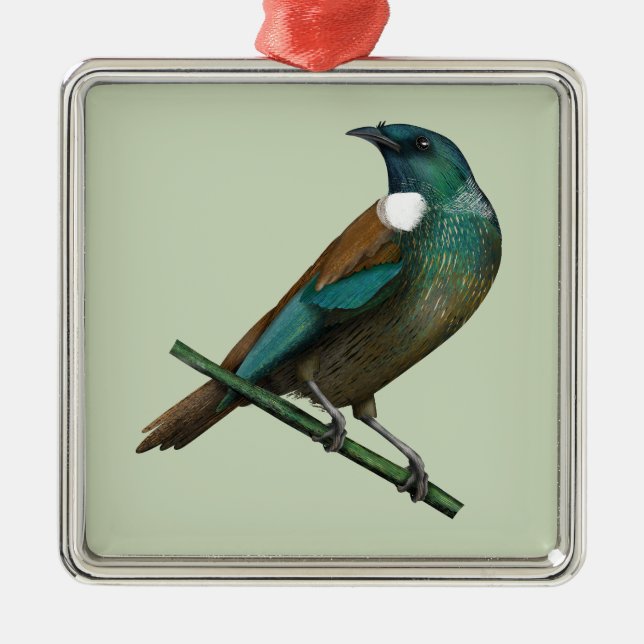 Tui New Zealands Bird Metal Tree Decoration (Front)