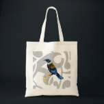 Tui NZ Bird Tote Bag<br><div class="desc">If you would like any help customising this design please use the ask this designer button,  immediately below this text. A painted illustration of a Tui in a kowhai tree. The bird is perched above some yellow kowhai flowers. A great design for people who love New Zealand birds.</div>