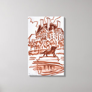 Tuileries Garden by the Louvre   Paris, France Canvas Print