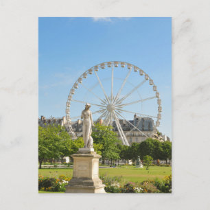 Tuileries gardens in Paris, France. Postcard