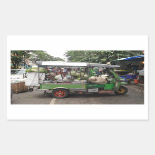 Tuk-tuk Bangkok Thailand full to the brim Rectangular Sticker
