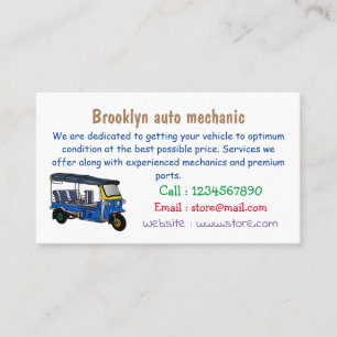 Tuk tuk cartoon illustration business card