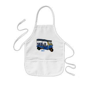 Tuk tuk cartoon illustration kids apron