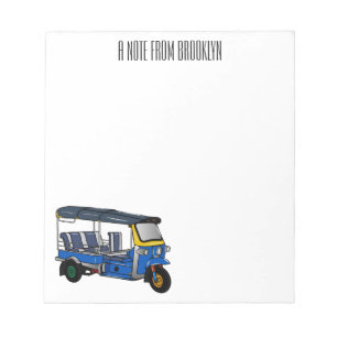 Tuk tuk cartoon illustration notepad