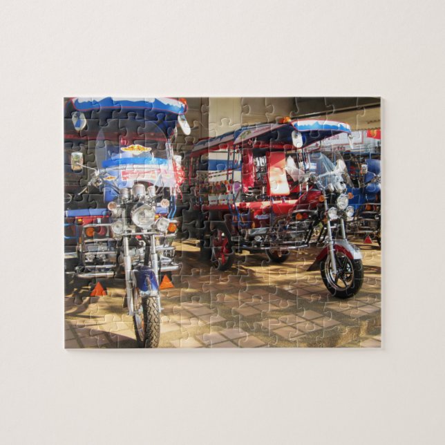 Tuk Tuk Showroom ... Udon Thani, Isaan, Thailand Jigsaw Puzzle (Horizontal)