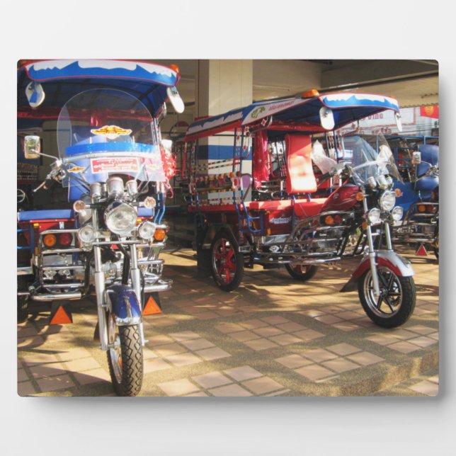 Tuk Tuk Showroom ... Udon Thani, Isaan, Thailand Plaque (Front)
