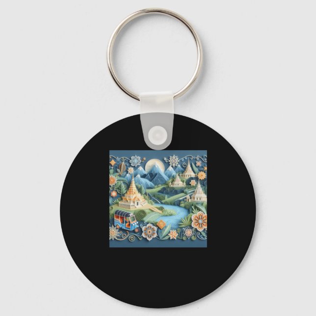 Tuk Tuk Thailand #5 Sticker  Key Ring (Front)