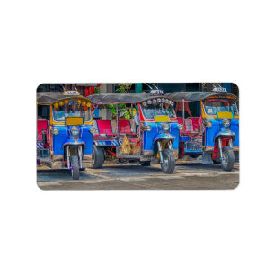 Tuk tuks, Bangkok, Thailand Label