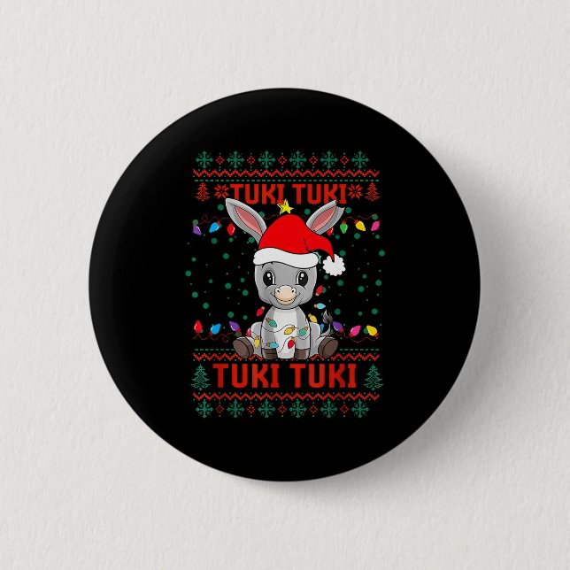 Tuki Tuki Santa Hat Spanish Mexican Christmas Swea 6 Cm Round Badge (Front)