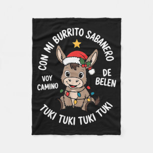Tuki Tuki Santa Hat Spanish Mexican Christmas Swea Fleece Blanket