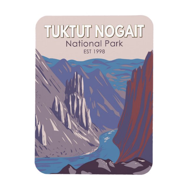 Tuktut Nogait National Park Canada Travel Vintage Magnet (Vertical)