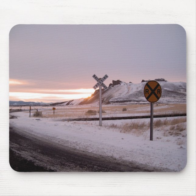 Tulelake, California Winter Sunset Mouse Pad (Front)