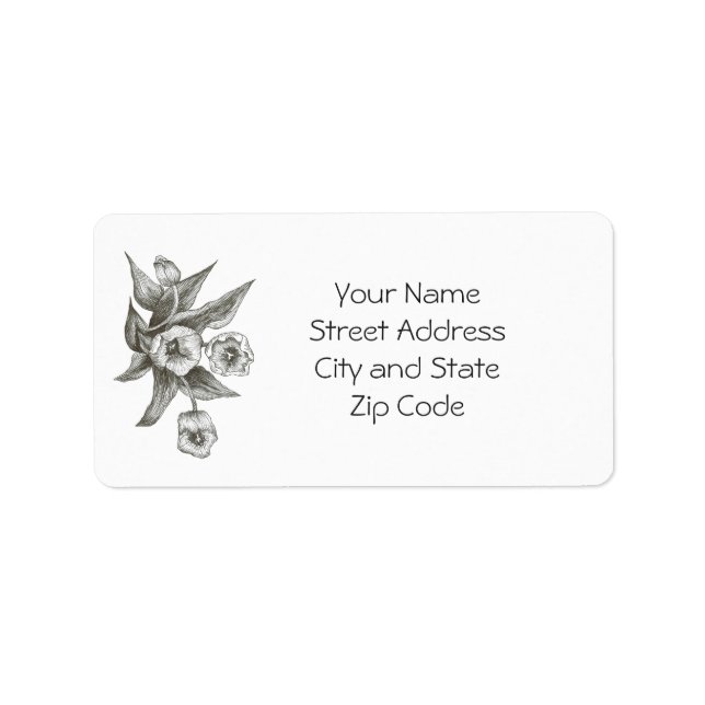 Tulip Address Label to Personalise or Customise (Front)