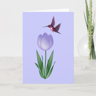 Tulip and Hummingbird Holiday Card