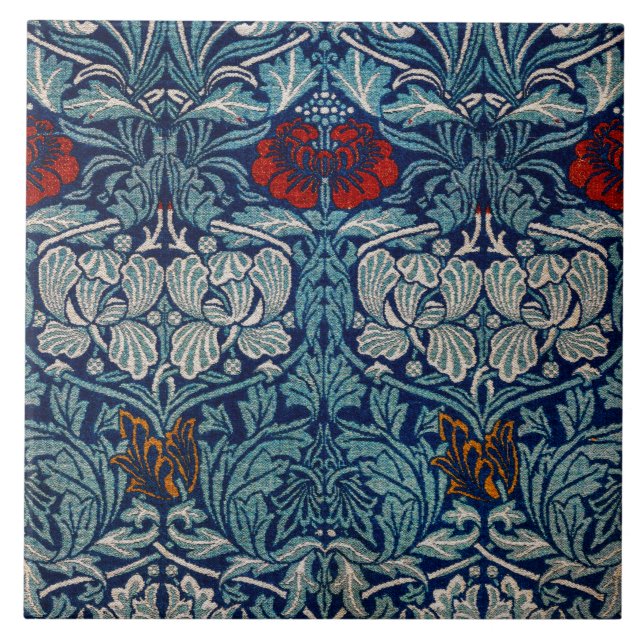 Tulip and Rose, William Morris Tile (Front)