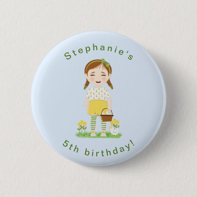 Tulip Birthday 6 Cm Round Badge (Front)