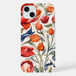 Tulip Bloomers WC Pattern Design iPhone 15 Plus Case