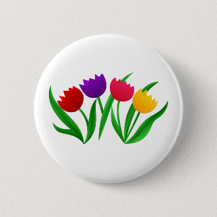 Tulip Blooms 6 Cm Round Badge