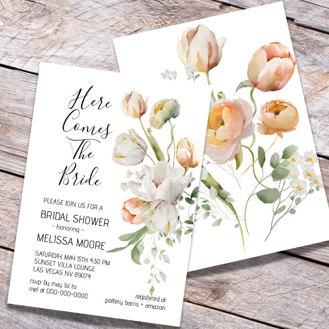 Tulip Blooms Bridal Shower Invitation (Creator Uploaded)
