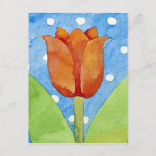 Tulip blue white spot background 2013 postcard