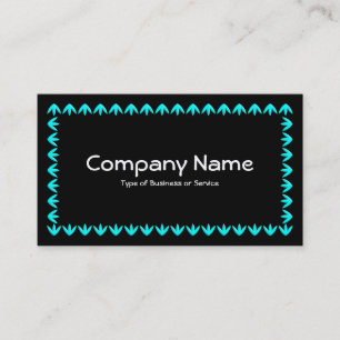 Tulip Border 3d - Cyan on Black Business Card