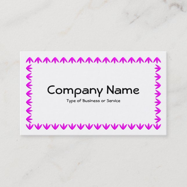 Tulip Border 3d - Magenta on White Business Card (Front)