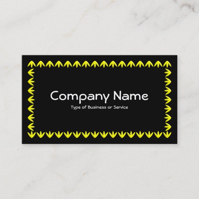 Tulip Border 3d - Yellow on Black Business Card (Front)