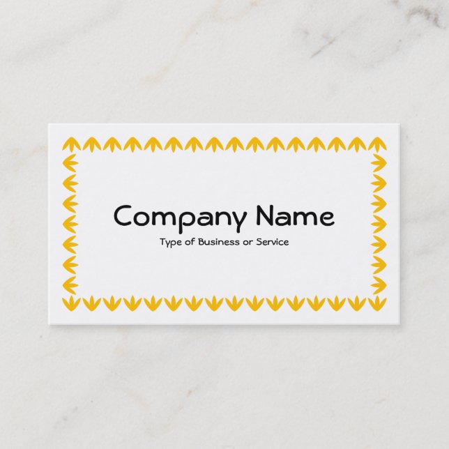 Tulip Border - Amber on White Business Card (Front)