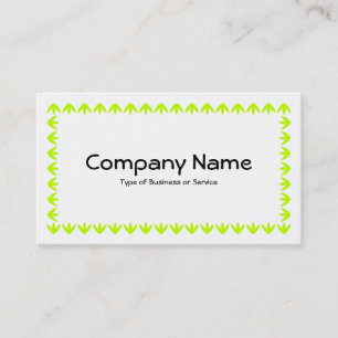 Tulip Border - Chartreuse Green on White Business Card