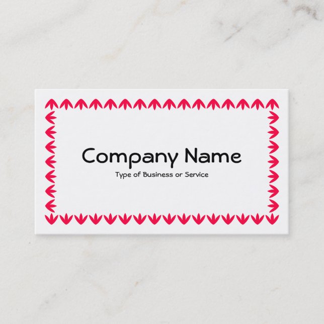Tulip Border - Red on White Business Card (Front)