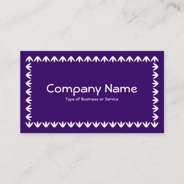 Tulip Border - White on Deep Violet Business Card (Front)