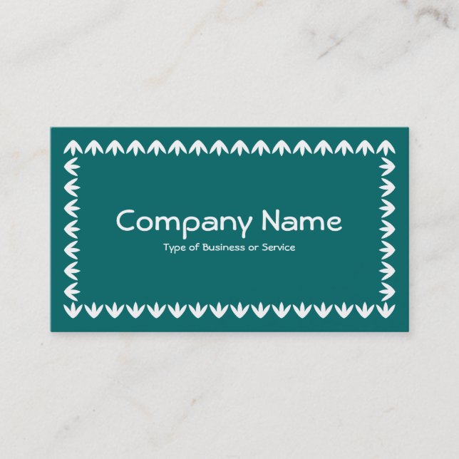 Tulip Border - White on Moss Green Business Card (Front)