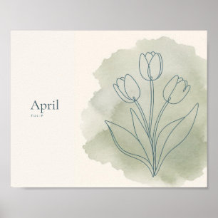 Tulip Botanical Art Print April Flower
