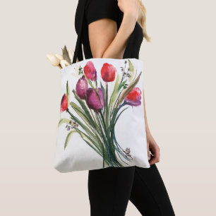 Tulip Bouquet All-Over-Print Shoulder Tote Bag