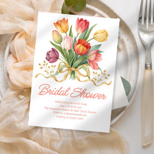 Tulip Bouquet Bridal Shower Invitation