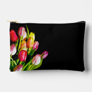 Tulip Bouquet Painting Original Garden Flower Art Accessory Pouch