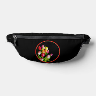 Tulip Bouquet Painting Original Garden Flower Art Bum Bags