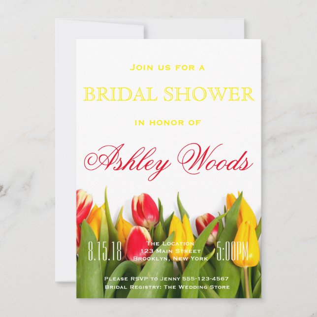 Tulip Bridal Shower Card (Front)