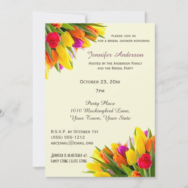 Tulip Bridal Shower Invitation (Front)