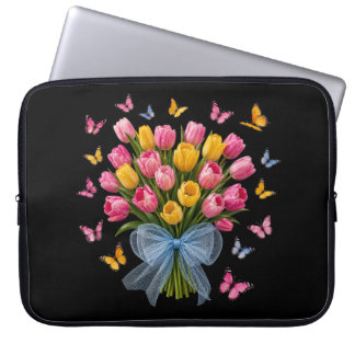 Tulip & Butterflies Elegance Laptop Sleeve