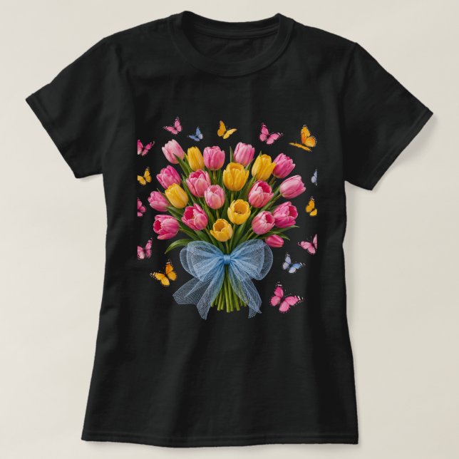 Tulip & Butterfly T-Shirt (Design Front)
