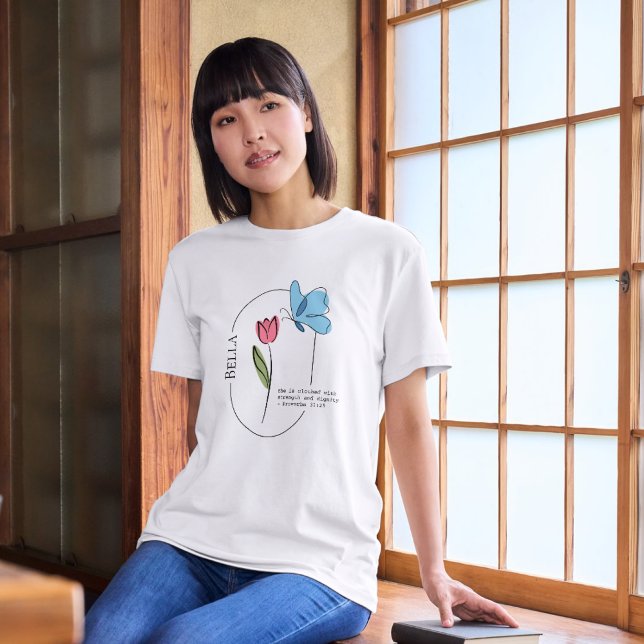 Tulip & Butterfly T-Shirt (Creator Uploaded)