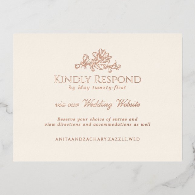 Tulip Cascade Foil RSVP Holiday Postcard (Front)