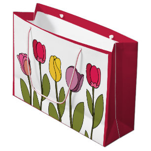 Tulip Colourful Floral Tulip Large Gift Bag