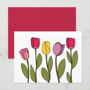 Tulip Colourful Floral Tulip Postcard