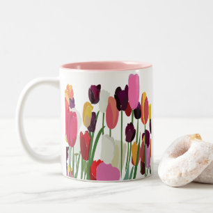 Tulip Colourful Flower Floral Tulip  Two-Tone Coffee Mug
