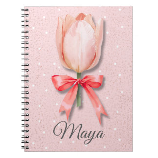 Tulip Coquette Notebook Name | Pastel Journal