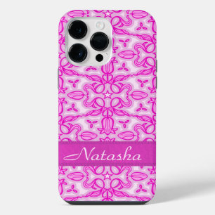 Tulip damask purple pink name iPhone 14 pro max case