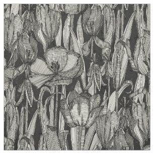tulip decay black fabric
