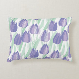 Tulip design: pale violet floral. decorative cushion